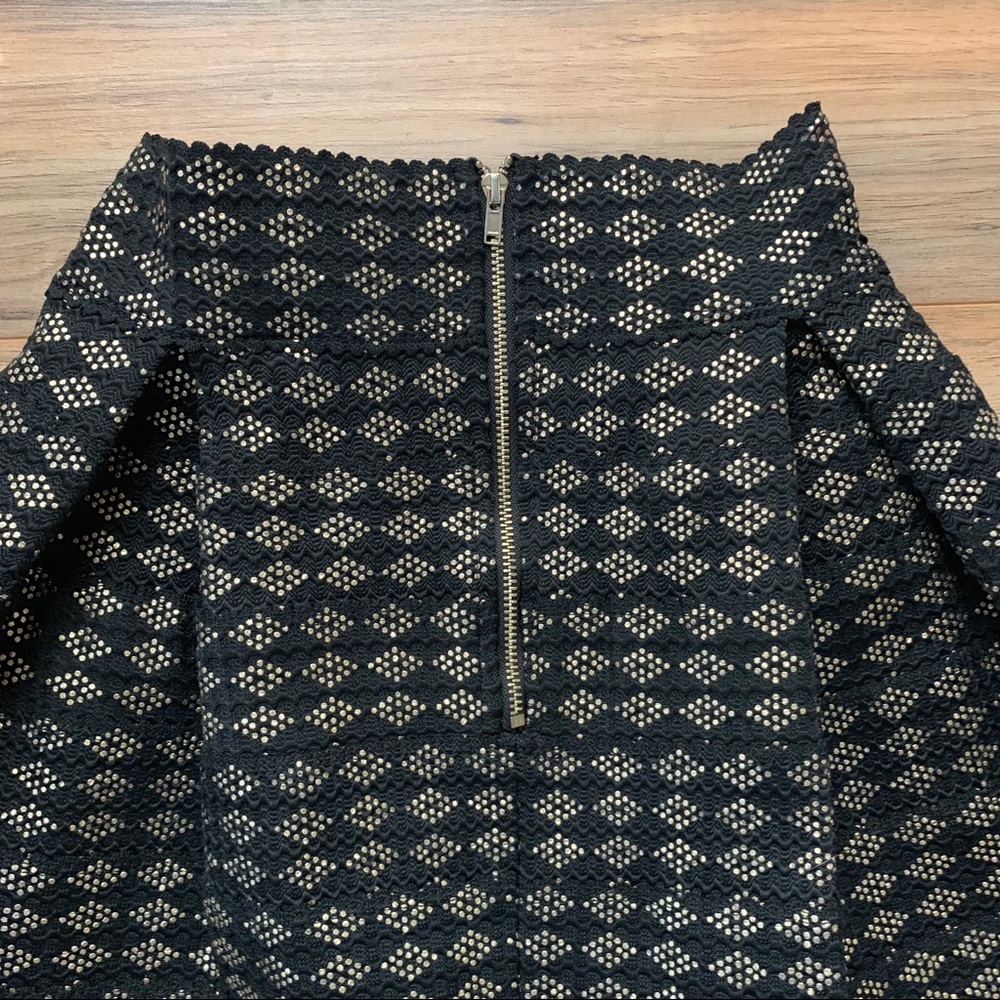 Blue Rain Black Skirt W/ Gold Francesca’s - Picture 4 of 6